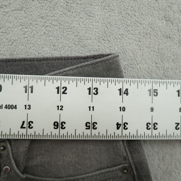 DKNY Jeans Women's Size 27 Gray High-Rise Wide-Leg Denim 31" Inseam Embellished - Picture 4 of 16